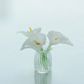 Decoration Hand Blown Glass Flower Figurines Collectible Ornaments with Vase 4 pack